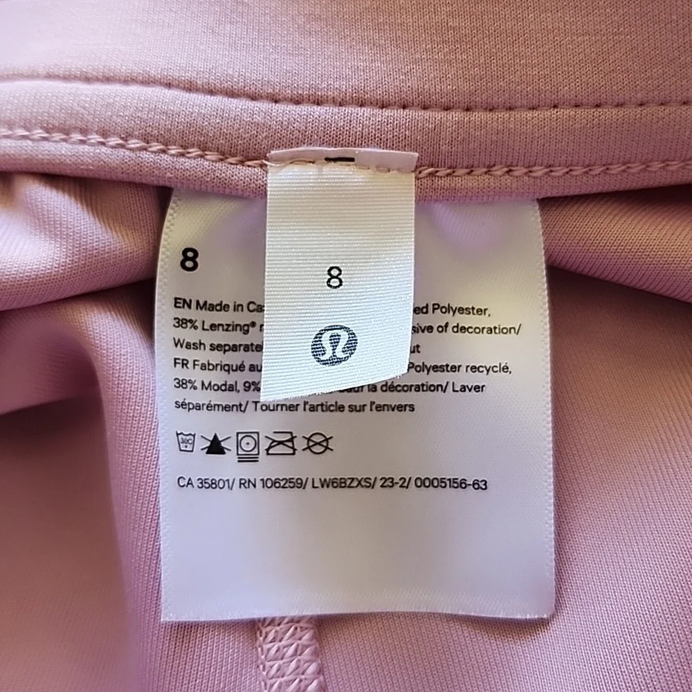 Lululemon Softstreme High-Rise Straight-Leg Cropped Pant In Rose Blush EUC - Picture 7 of 7